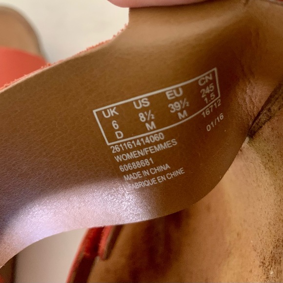 Clarks Collection Aurelie Fin Platform Wedge Velcro sandal Shoes Orange Sz 8.5 - Picture 8 of 8